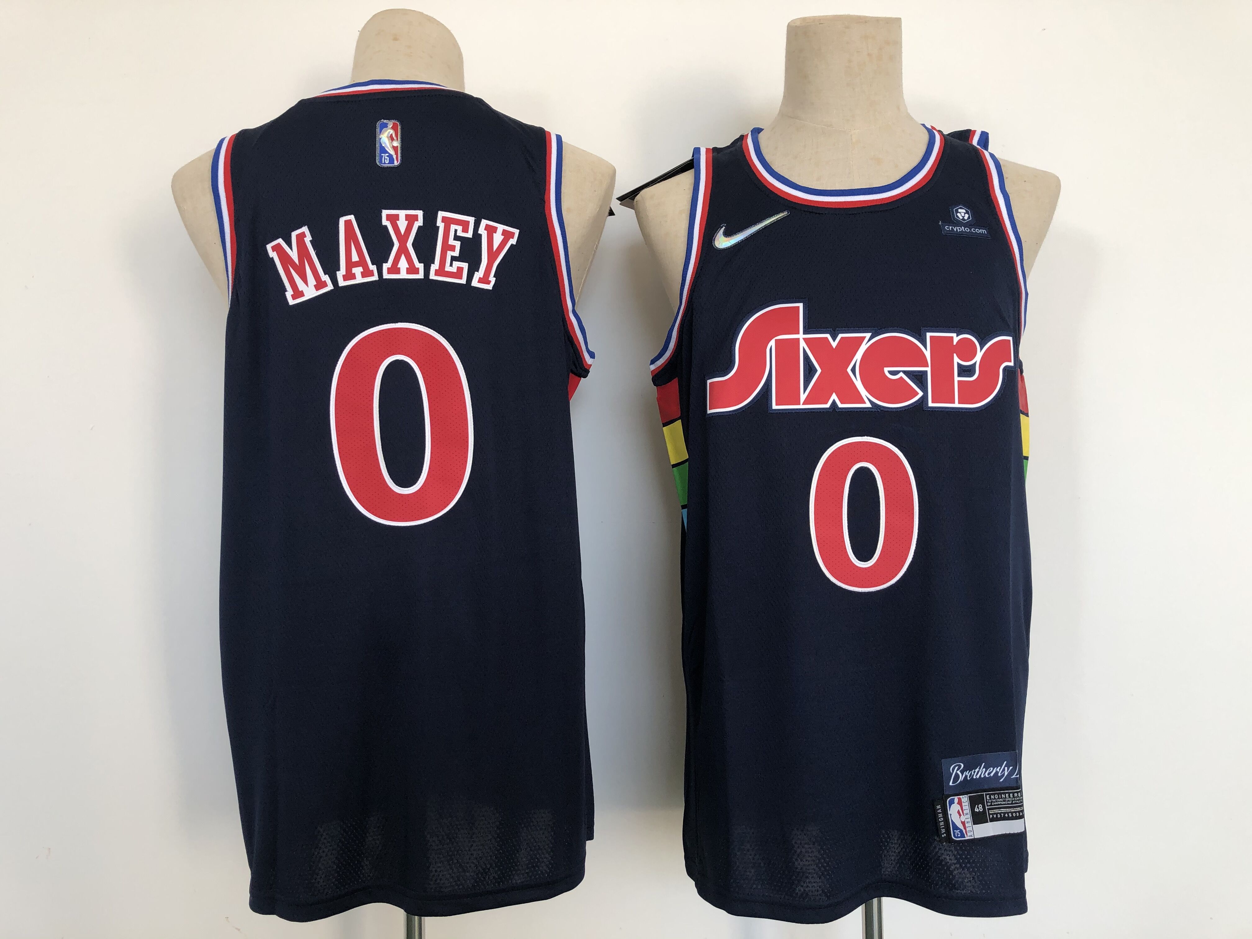 2022 NBA Men Philadelphia 76ers #0 Maxey blue Nike city edition jersey
